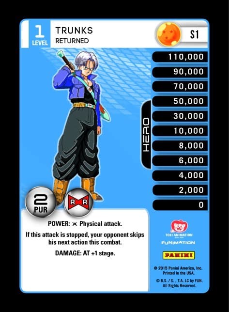 Trunks - Returned (Rainbow Parallel Foil) — Panini: Evolution card