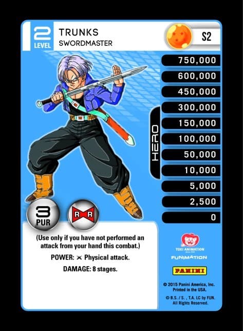 Trunks - Swordmaster (High Tech Foil) — Panini: Evolution card