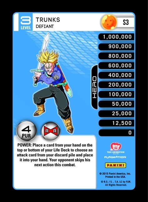 Trunks - Defiant (High Tech Foil) — Panini: Evolution card
