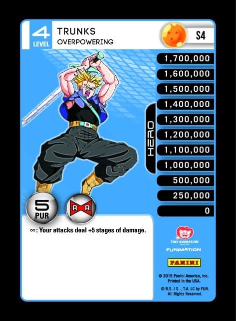 Trunks - Overpowering (Rainbow Parallel Foil) — Panini: Evolution card