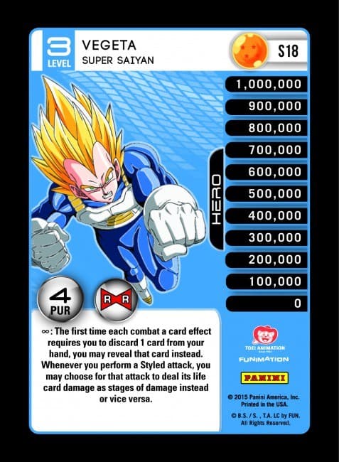 Vegeta - Super Saiyan (Rainbow Parallel Foil) — Panini: Evolution card