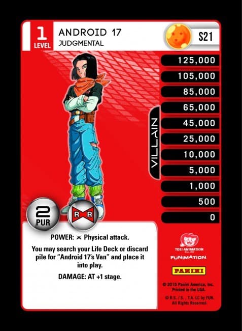 Android 17 - Judgmental (Rainbow Parallel Foil) — Panini: Evolution card