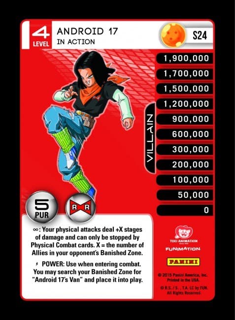 Android 17 - In Action (Rainbow Parallel Foil) — Panini: Evolution card