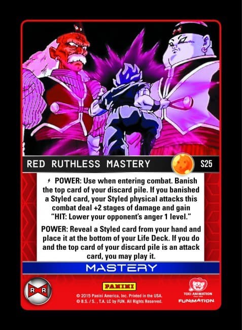 Red Ruthless Mastery (Rainbow Parallel Foil) — Panini: Evolution card