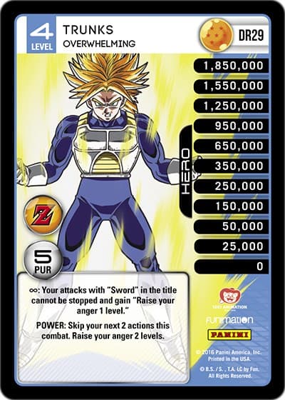 Trunks - Overwhelming — Panini: Awakening card