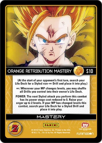Orange Retribution Mastery (High Tech Foil) — Panini: Awakening card
