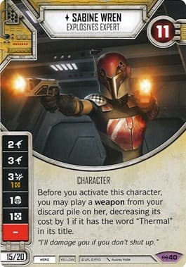 Sabine Wren - Explosives Expert — Empire at War card
