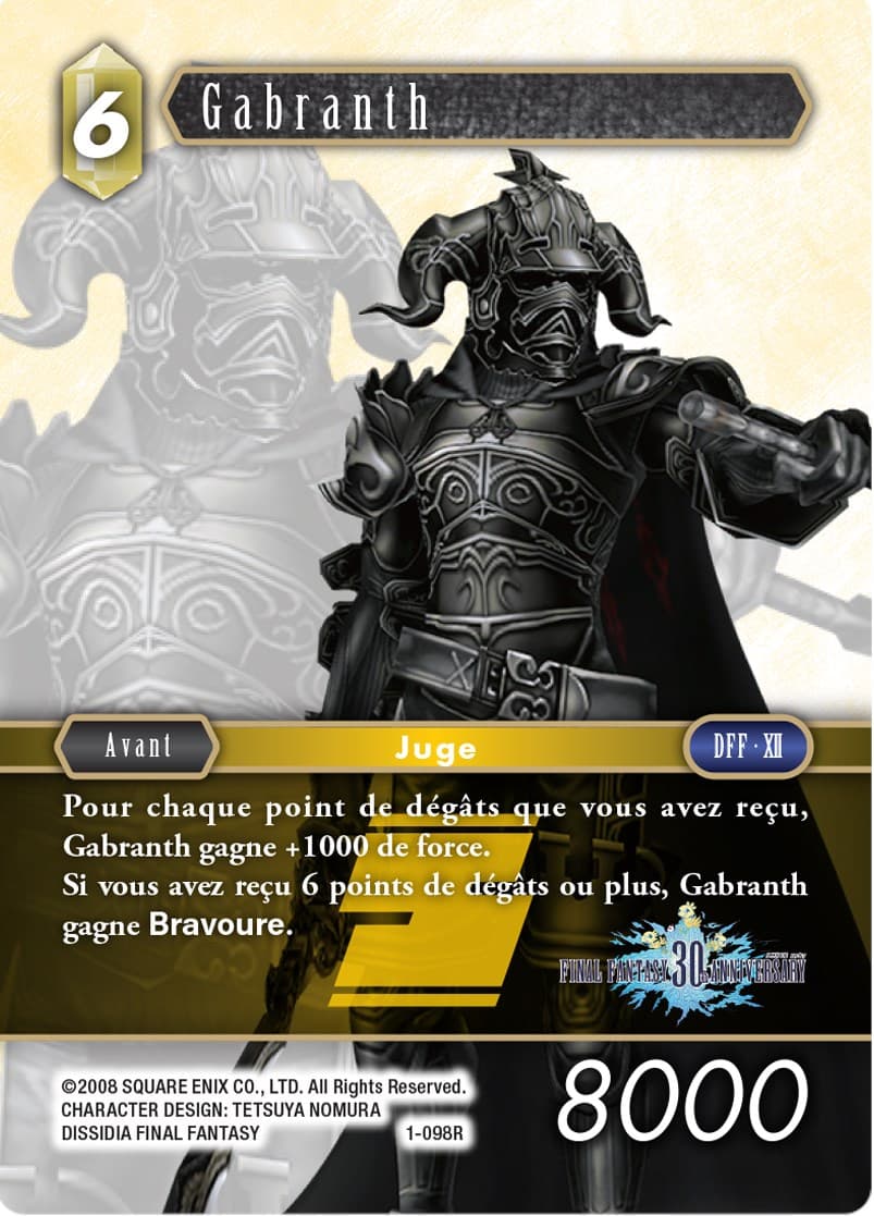 Gabranth (30th Anniversary) — FF: Promo Cards card