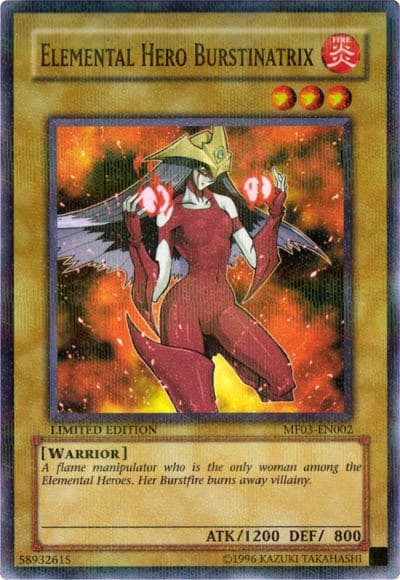 Elemental HERO Burstinatrix — Mattel Action Figure Promos: Series 3 card