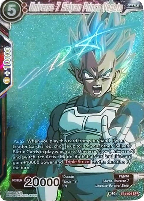 Universe 7 Saiyan Prince Vegeta (SPR) — Tournament of Power card