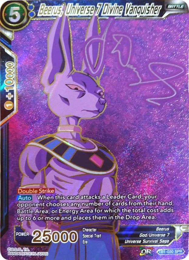 Beerus, Universe 7 Divine Vanquisher (SPR) — Tournament of Power card