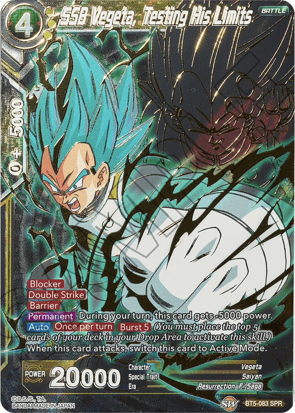 SSB Vegeta, Testing His Limits (SPR) — Miraculous Revival card