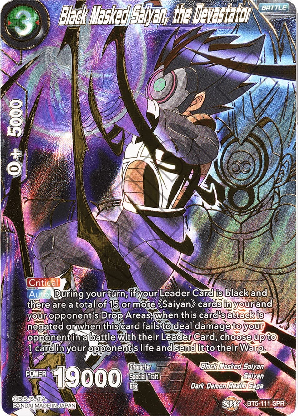Black Masked Saiyan, the Devastator (SPR) — Miraculous Revival card