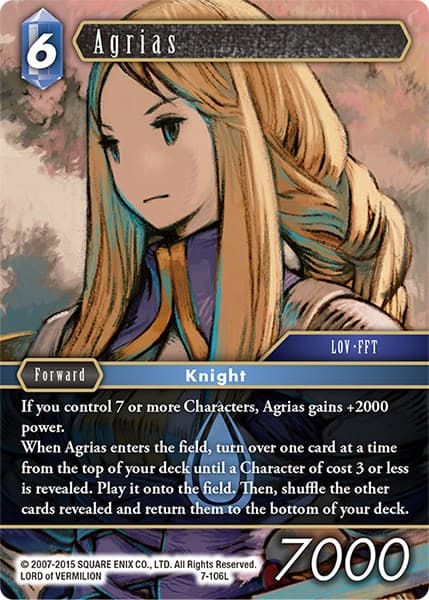 Agrias — Opus VII card