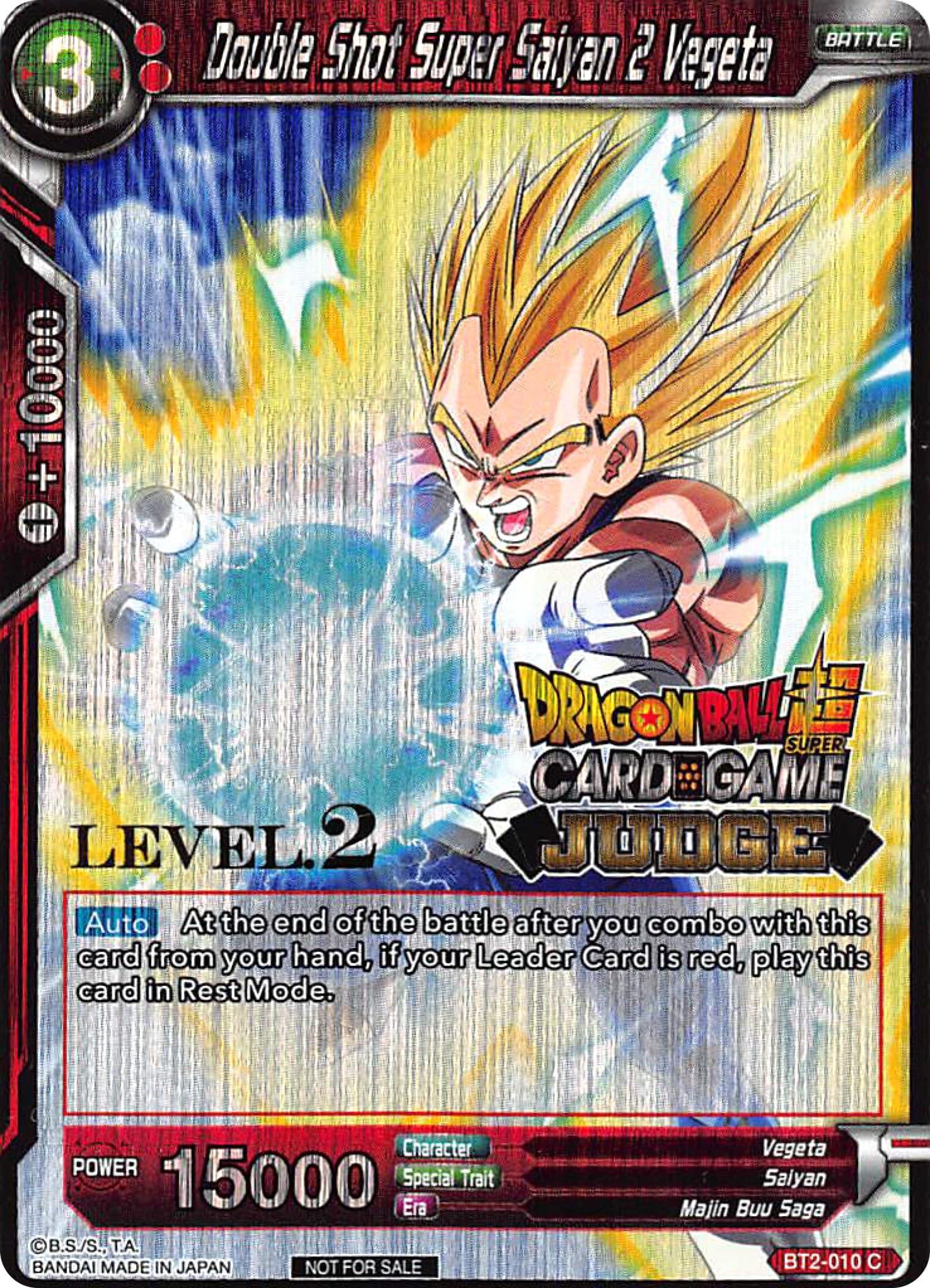 Double Shot Super Saiyan 2 Vegeta (Level 2) — Judge Promotion Cards card