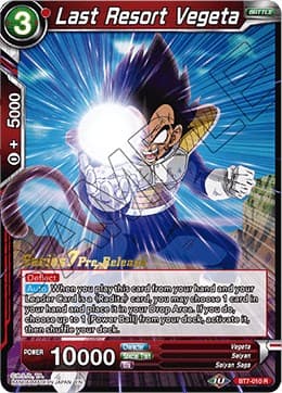Last Resort Vegeta — Assault of the Saiyans Pre-Release Cards card