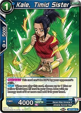 Kale, Timid Sister — Assault of the Saiyans Pre-Release Cards card