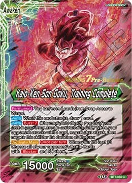 Son Goku // Kaio-Ken Son Goku, Training Complete — Assault of the Saiyans Pre-Release Cards card