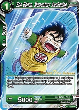 Son Gohan, Momentary Awakening — Assault of the Saiyans Pre-Release Cards card