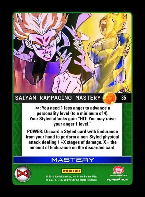 Saiyan Rampaging Mastery — Panini: Evolution card