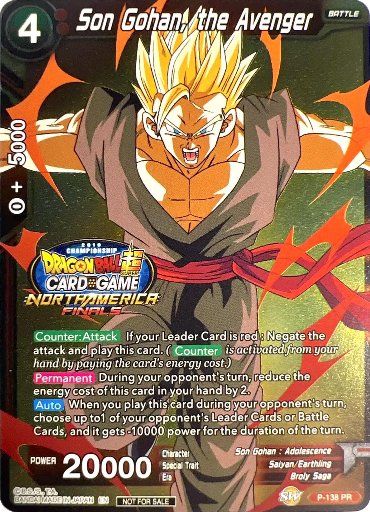 Son Gohan, the Avenger (Championship Final 2019) — Tournament Promotion Cards card