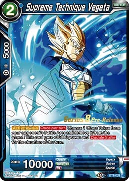 Supreme Technique Vegeta — Malicious Machinations Pre-Release Cards card