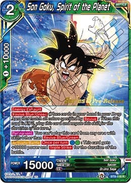 Son Goku, Spirit of the Planet — Malicious Machinations Pre-Release Cards card