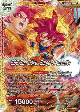 Super Saiyan Son Goku // SSG Son Goku, Surge of Divinity — Expansion Deck Box Set 09: Saiyan Surge card
