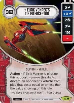 Elrik Vonreg's TIE Interceptor — Covert Missions card
