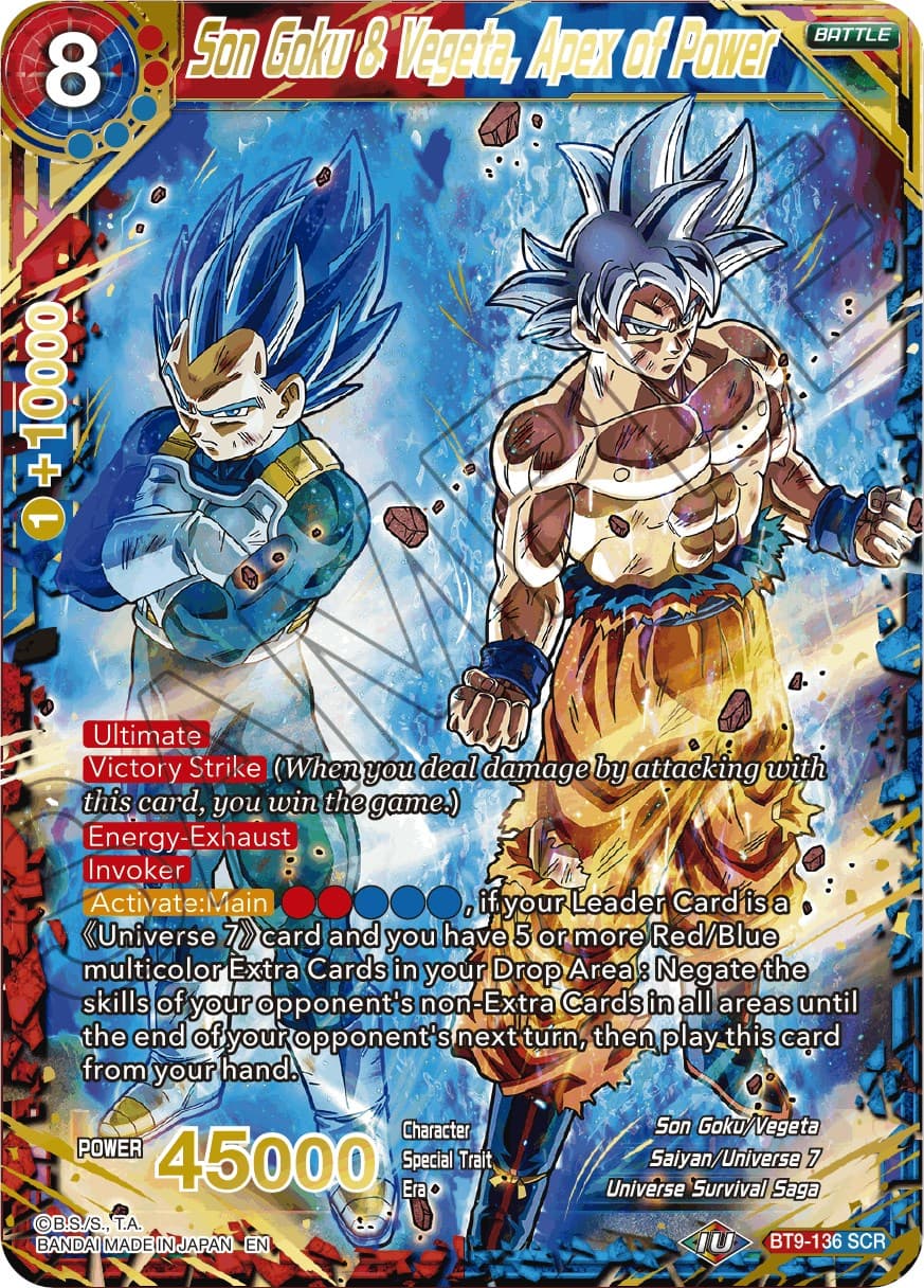 Son Goku & Vegeta, Apex of Power — Universal Onslaught card