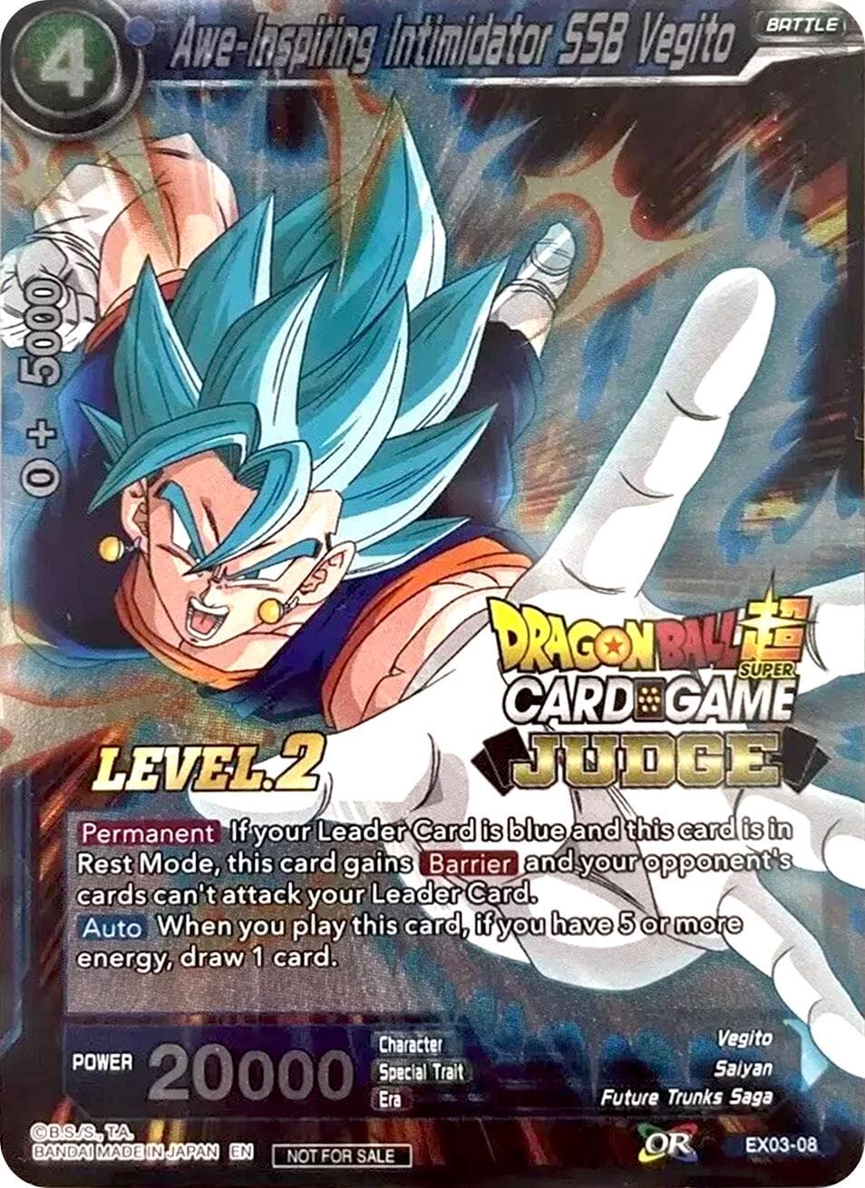 Awe-Inspiring Intimidator SSB Vegito (Level 2) — Judge Promotion Cards card