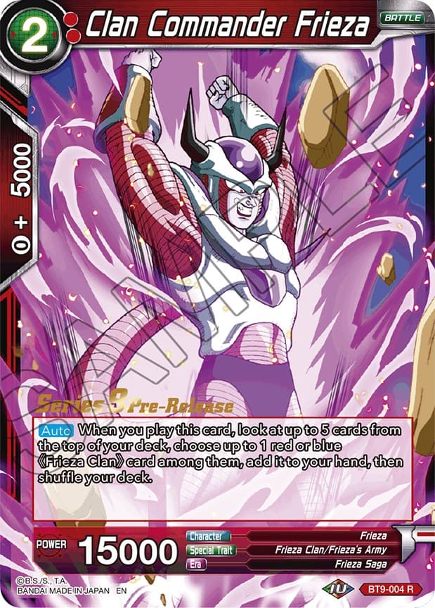 Clan Commander Frieza — Universal Onslaught Pre-Release Cards card