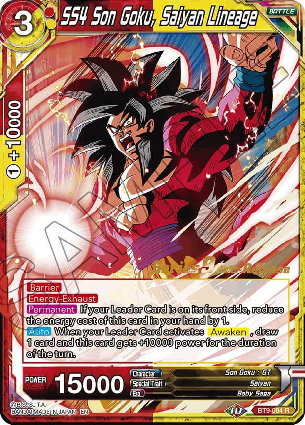 SS4 Son Goku, Saiyan Lineage — Universal Onslaught Pre-Release Cards card