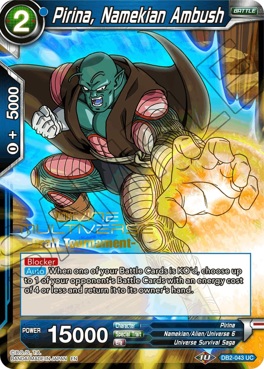 Pirina, Namekian Ambush (Divine Multiverse Draft Tournament) — Tournament Promotion Cards card