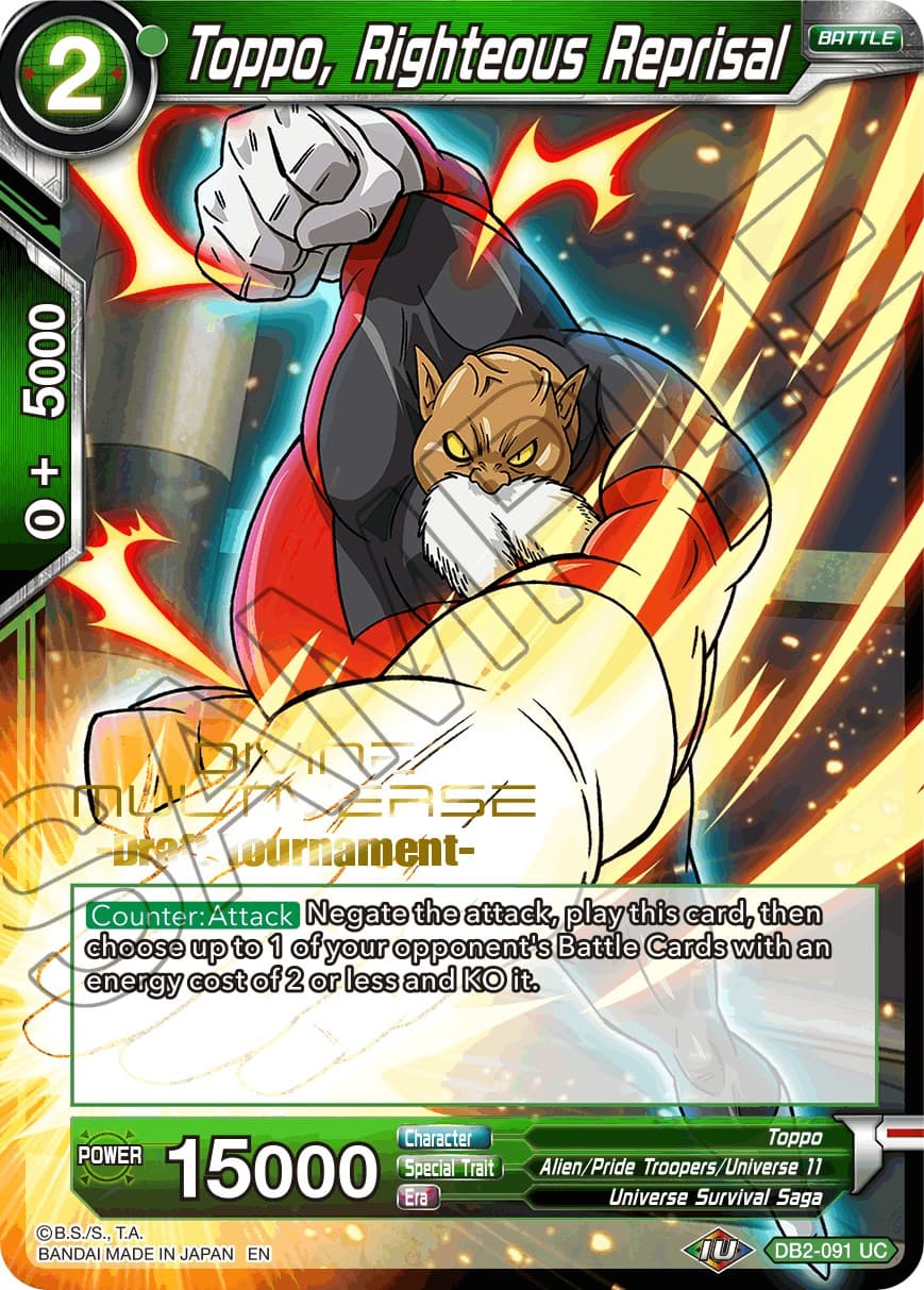 Toppo, Righteous Reprisal (Divine Multiverse Draft Tournament) — Tournament Promotion Cards card