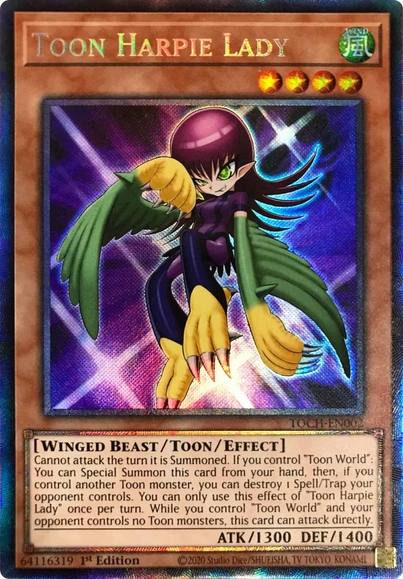 Toon Harpie Lady (CR) — Toon Chaos card