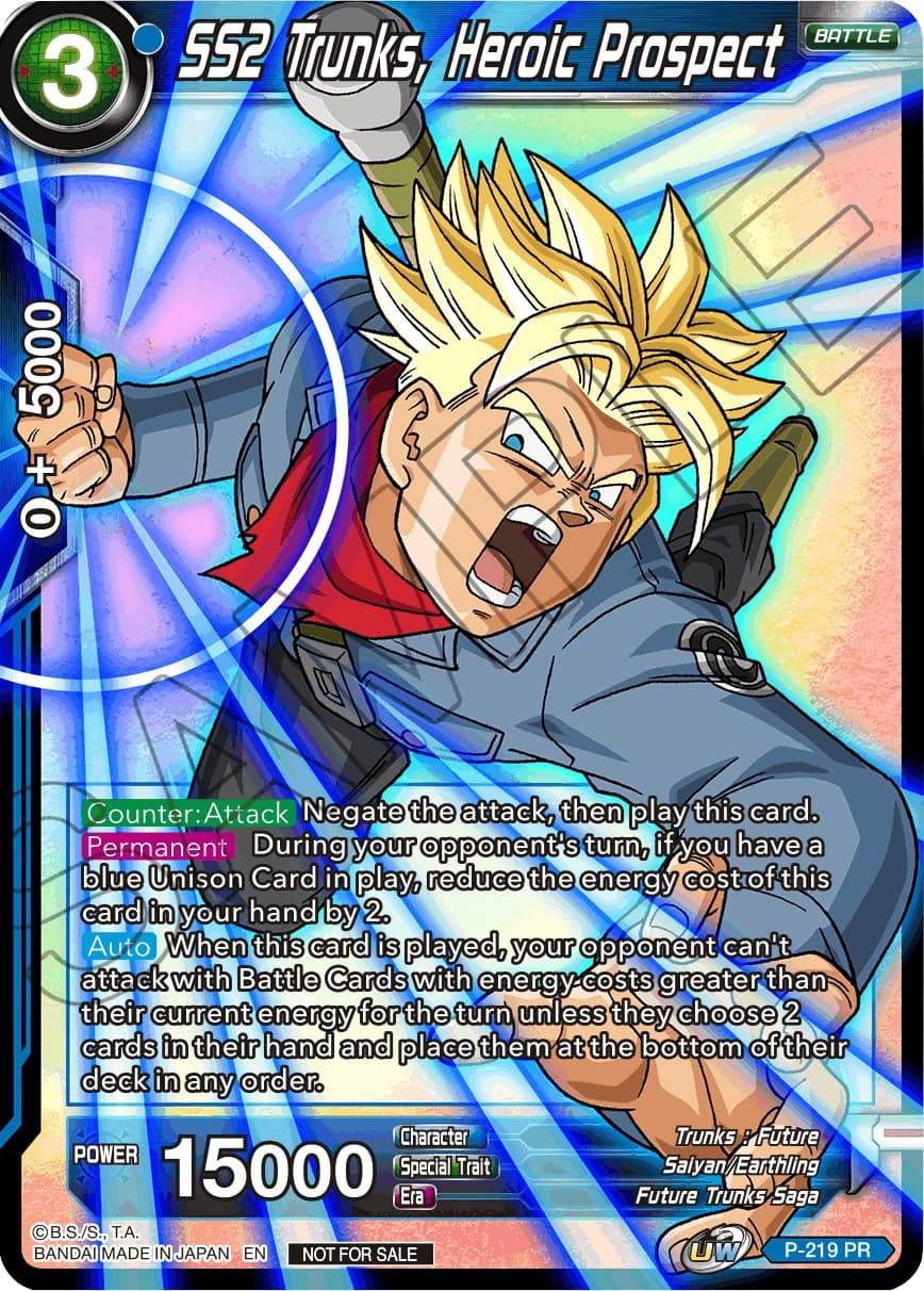 SS2 Trunks, Heroic Prospect (Alternate Art) — Promotion Cards card