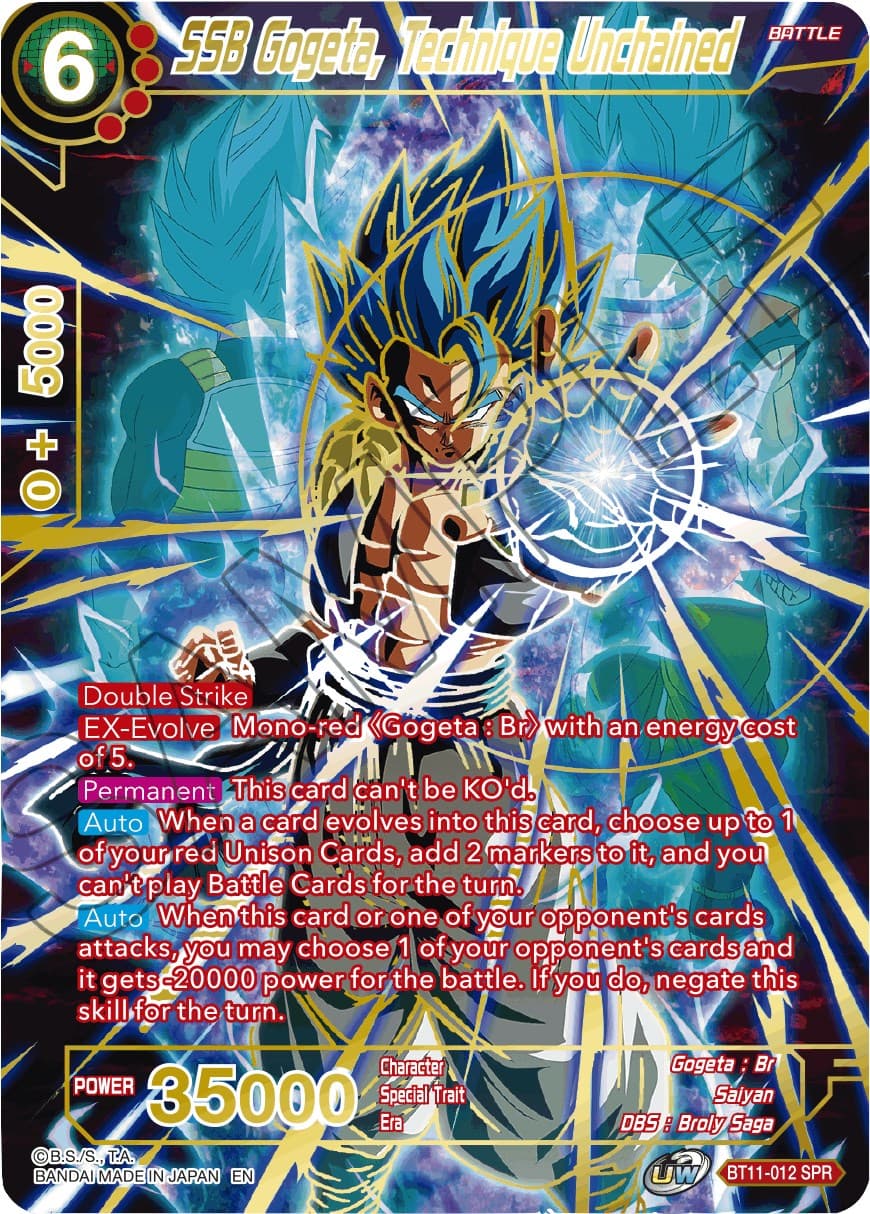 SSB Gogeta, Technique Unchained (SPR) — Vermilion Bloodline card