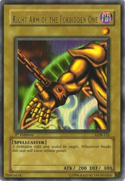 Right Arm of the Forbidden One — The Legend of Blue Eyes White Dragon card