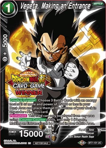 Vegeta, Making an Entrance (Top 16 Winner) — Tournament Promotion Cards card