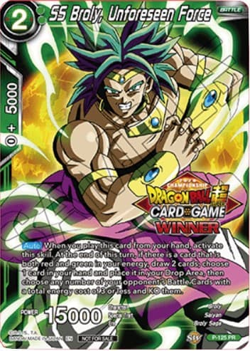 SS Broly, Unforeseen Force (Top 16 Winner) — Tournament Promotion Cards card