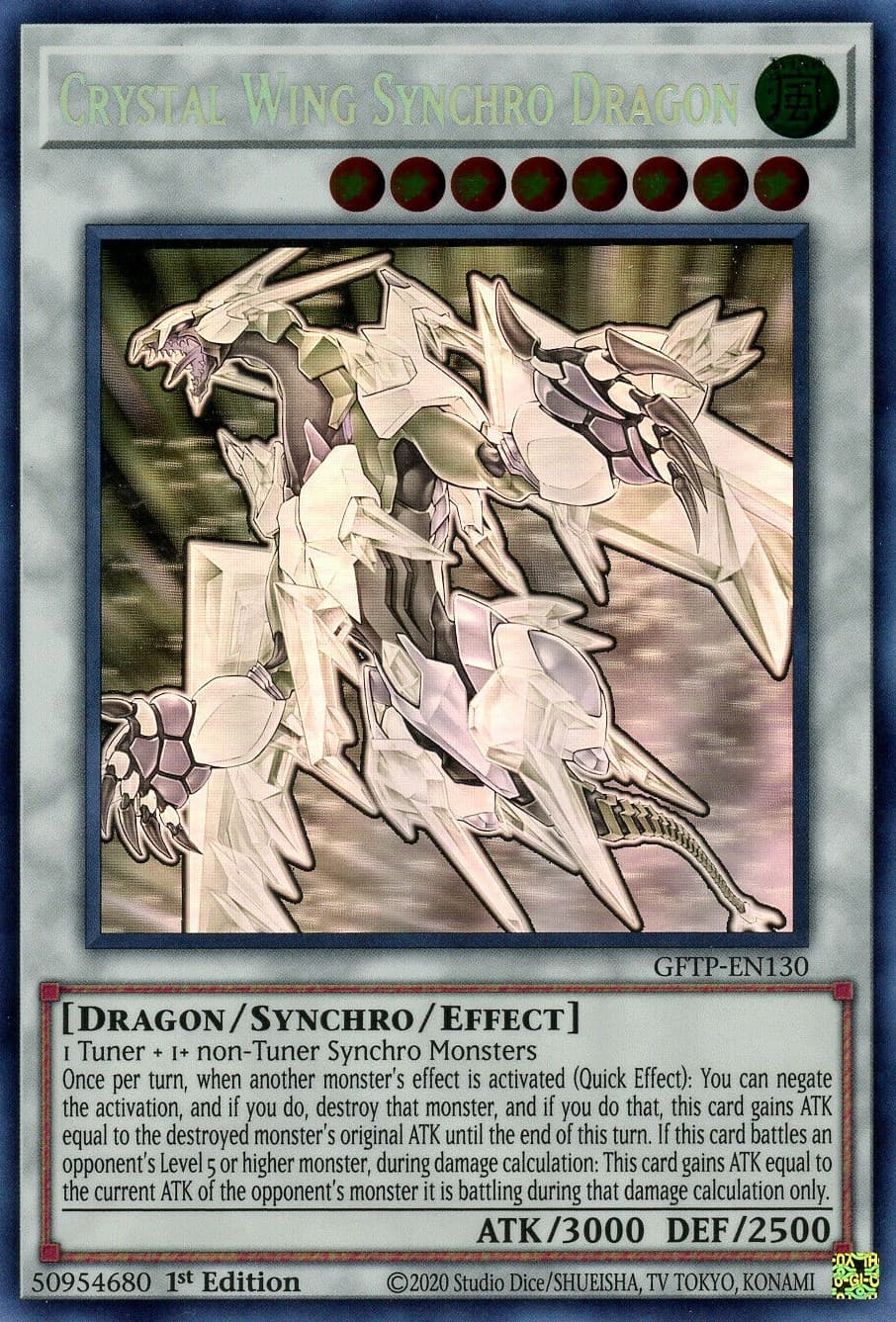 Crystal Wing Synchro Dragon (Ghost Rare) — Ghosts From the Past card