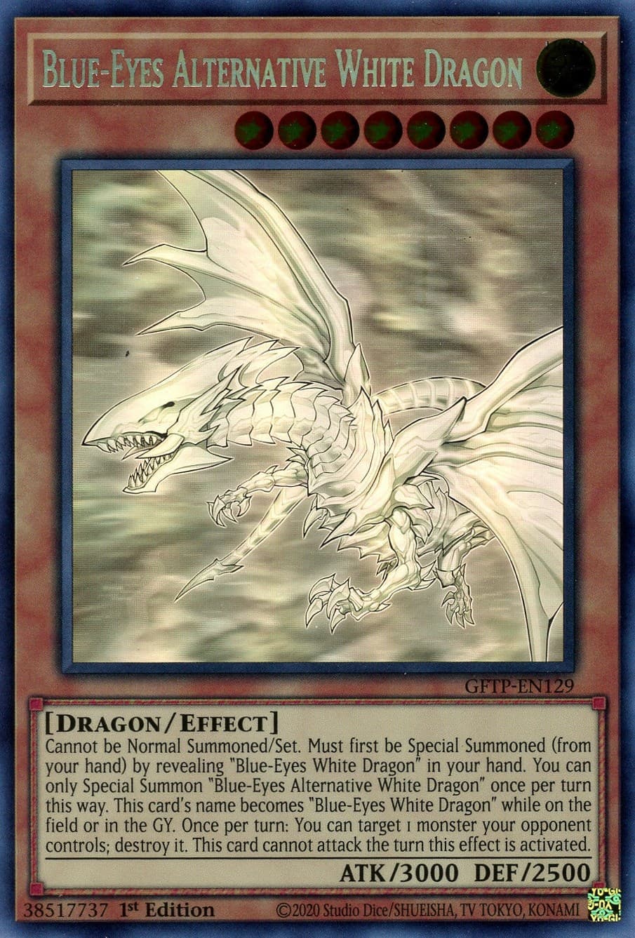 Blue-Eyes Alternative White Dragon (Ghost Rare) — Ghosts From the Past card
