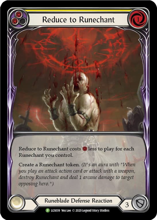 Reduce to Runechant (Yellow) - LGS039 — Flesh and Blood: Promo Cards card