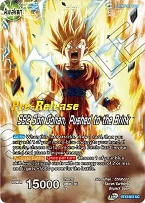 Son Gohan // SS2 Son Gohan, Pushed to the Brink — Supreme Rivalry Pre-Release Cards card