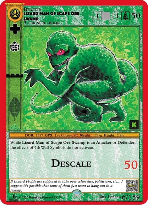 Lizard Man Of Scape Ore Swamp — Cryptid Nation: Kickstarter Edition card