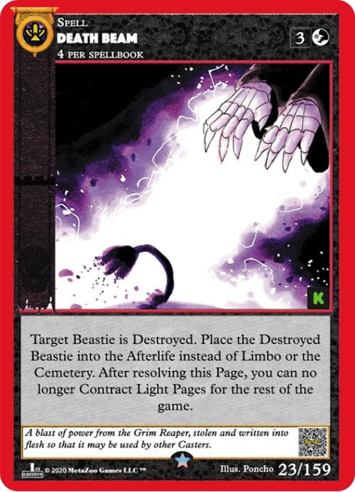 Death Beam — Cryptid Nation: Kickstarter Edition card