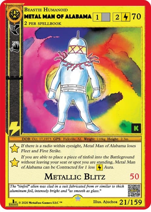 Metal Man of Alabama — Cryptid Nation: Kickstarter Edition card