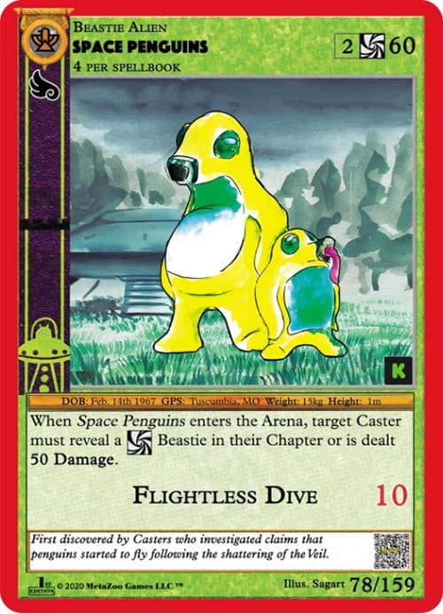 Space Penguins — Cryptid Nation: Kickstarter Edition card