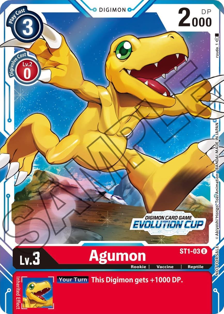 Agumon - ST1-03 (July Evolution Cup 2021 Stamped) — Starter Deck 01: Gaia Red card